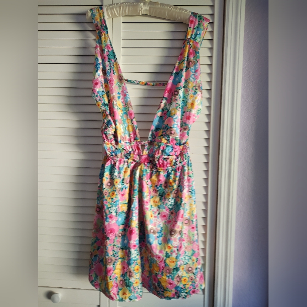 Beautiful Beginning Gorgeous Floral Backless Strappy Mini Dress - Picture 4 of 8
